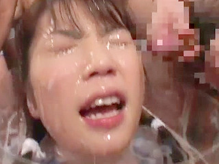 Slutty Barbie gets jizzed on by a big dick and loves every drop